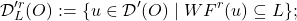 \[\mathcal{D}'^r_L(O):=\{u\in\mathcal{D}'(O)\mid WF^r(u)\subseteq L\};\]